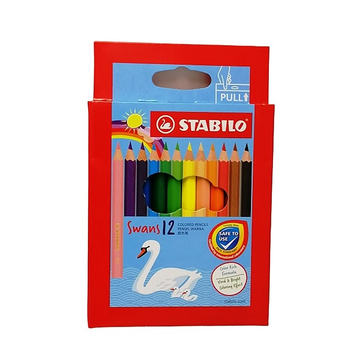 Stabilo Swans 12 Pastel Soft Colour Shades Color Pencils 1877L